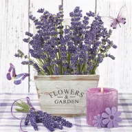   Blume Wooden Pot Lavendel Serviette, 20 Stück Packung, 33x33 cm