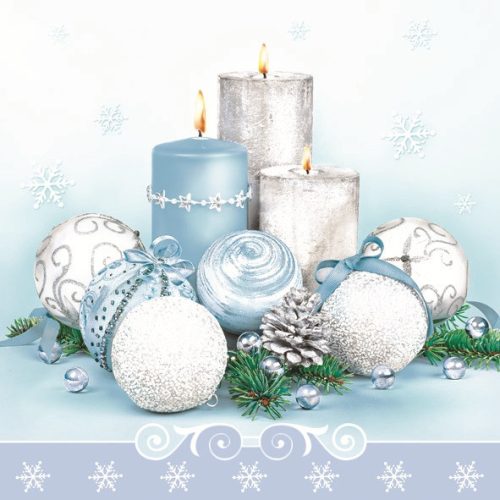 Weihnachten Blue&Silver Composition Servietten 20er Pack, 33x33 cm