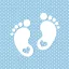 Baby Little Feet Blue Babyparty Serviette 20er Set, 33x33 cm