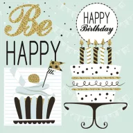 Geburtstag Mint Happy Birthday Serviette 20 Stk 33x33 cm