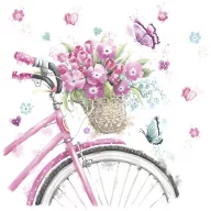   Blume Pink Bicycle with Basket Serviettenset 20 Stück 33x33 cm