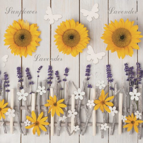 Blume Composition Lavendel- und Sonnenblumenserviette 20 Stk 33x33 cm