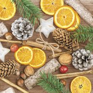   Weihnachten Winter Decorations Cinnamon Servietten 20er Pack, 33x33 cm