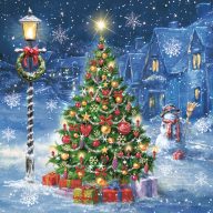Weihnachten Xmas Eve Servietten 20er Pack, 33x33 cm
