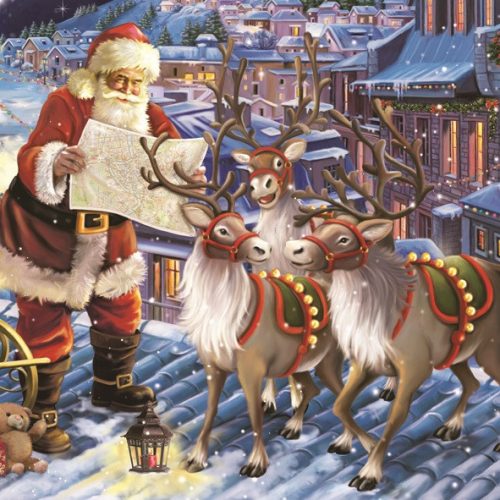 Weihnachten Reindeers on Roof Servietten 20er Pack, 33x33 cm