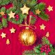 Weihnachten Gold Bauble Servietten 20er Pack, 33x33 cm