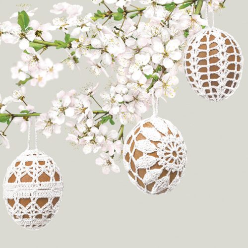 Ostern Embroidered Eggs Serviette 20 Stk 33x33 cm