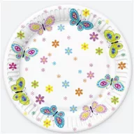 Schmetterling With Flowers Pappteller 8 Stk. Set, 22,7 cm