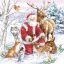 Weihnachten Santa & Animals Servietten 20er Pack, 33x33 cm