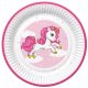 Einhorn Pink Heart Papierteller 8 Stück 18 cm