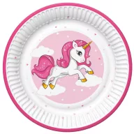 Einhorn Pink Heart Pappteller 8er-Set 22,7 cm