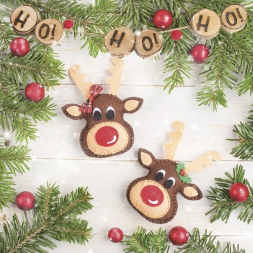 Weihnachten Felt Reindeers Servietten 20er Pack, 33x33 cm