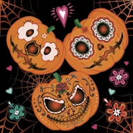 Halloween Mexican Pumpkins Serviette, 20 Stück, 33x33 cm