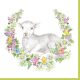 Ostern Wreath with Lamb Serviette 20 Stk 33x33 cm