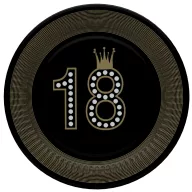   Geburtstag Hollywood Style Happy Birthday 18 Pappteller Set mit 8 Stück, 22,7 cm