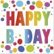 Geburtstag Dots Happy Birthday Serviette 20 Stk 33x33 cm