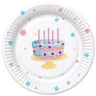   Geburtstag Cake with Balloons Happy Birthday Pappteller, 8 Stk, 18 cm