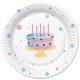 Geburtstag Cake with Balloons Happy Birthday Pappteller, 8 Stk, 18 cm