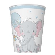 Elefant Blue Balloon Baby Papierbecher 8er-Set, 250 ml