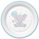 Elefant Blue Balloon Baby Pappteller 8 Stk. 22,7 cm