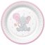 Elefant Pink Balloon Baby Pappteller 8 Stk. 18 cm
