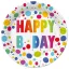 Geburtstag Dots Happy Birthday Pappteller 8er-Set 18 cm