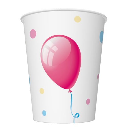 Geburtstag Cake with Balloons Happy Birthday Papierbecher 8 Stk. 250 ml
