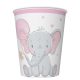 Elefant Pink Balloon Baby Pappbecher 8 Stück 250 ml