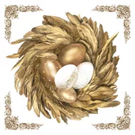 Ostern Golden Eggs in Nest Serviette 20 Stk 33x33 cm