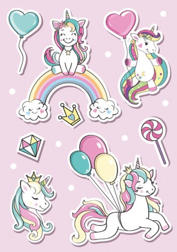 Einhorn Balloon A/4 Gummimappe