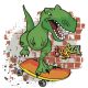 Dinosaurier Crazy Serviettensatz 20 Stück 33x33 cm