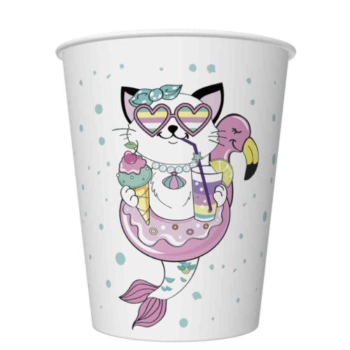 Tiere Cat Vibes Pappbecher 8-tlg 250 ml