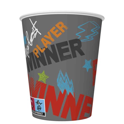 Gamer Joystick Pappbecher 8 Stück 250 ml