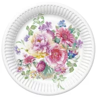 Farbe Arrangement Blumen Papierteller 8 Stk 18 cm