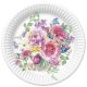 Farbe Arrangement Blumen Papierteller 8 Stk 18 cm
