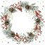 Weihnachten Wreath on White Servietten 20er Pack, 33x33 cm