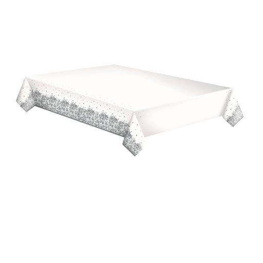 Farbe Silver Dekorative Papiertischdecke 120x180 cm