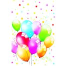 Farbe Birthday Balloons Papiertischdecke 120x180 cm