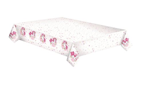 Einhorn Pink Heart Papier-Tischdecke 120x180 cm
