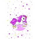 Einhorn Pink Heart Papier-Tischdecke 120x180 cm