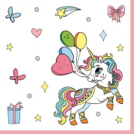 Einhorn Colourful Serviette 20 Stk 33x33 cm