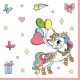 Einhorn Colourful Serviette 20 Stk 33x33 cm