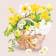 Blume Spring Basket Serviette 20 Stück 33x33 cm