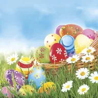 Ostern Eggs and Daisies Serviette 20 Stk 33x33 cm