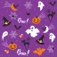 Halloween Graphics on Purple Serviette, 20 Stück, 33x33 cm