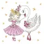 Balett With Swan Ballerina Serviette 20 Stück 33x33 cm