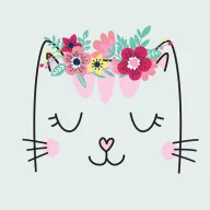 Katze Flowers Wreath Serviette 20 Stück 33x33 cm