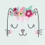 Katze Flowers Wreath Serviette 20 Stück 33x33 cm