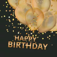   Geburtstag Gold Balloons Happy Birthday Serviette, 20 Stück, 33x33 cm