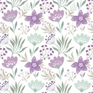 Blume Violet and Mint Serviette 20 Stk 33x33 cm